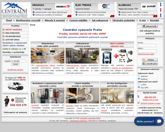 Centrální vysavače shop